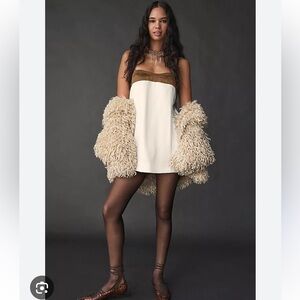 Free People Verano Mini Dress, Ivory Combo, L, NWOT